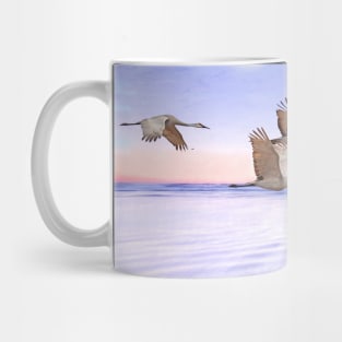 Sandhill Crane and Purple Sunset Mug